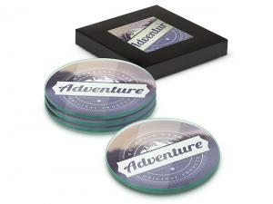 Werbeartikel Round Full Colour Glass Coaster Sets (Set Of 4)