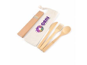 Bamboo Cutlery Sets With Paper Straws