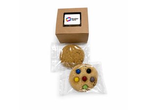 Promotional Cafe Style Cookies In Eco Kraft Window Box (2x 50g)