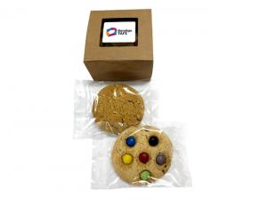 Werbeartikel Cafe Style Cookies In Eco Kraft Window Box (2x 50g)