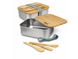 Promotional Eco Stainless Steel & Bamboo Lunch Boxes