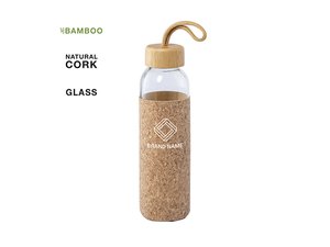 Bamboo Glass Bottles With Cork Sleeve (500ml)