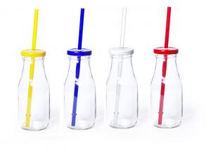 Werbeartikel Colourful Glass Bottles With Straw (320ml)