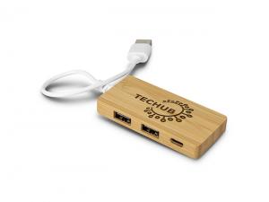 Werbeartikel 3-Port Bamboo USB-Hubs