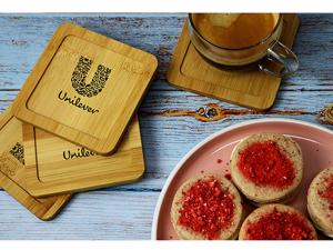 Werbeartikel Wally Bambus-Untersetzer-Sets (4 St&uuml;ck)