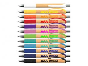 Werbeartikel Bambusstifte mit bunten Griffen