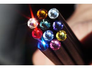 Werbeartikel Schwarze Bleistifte aus Holz mit Swarovski-Kristallen