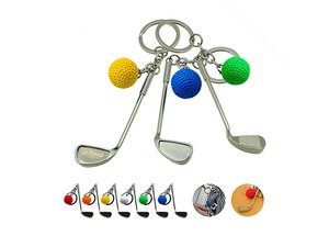 Promotional Golfschl&auml;ger-Metall-Schl&uuml;sselanh&auml;nger mit Ball