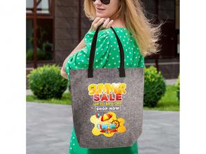 Werbeartikel Tragetaschen aus RPET-Filz mit Zwickel