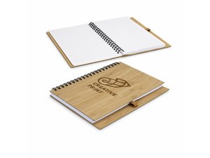 Promotional Brielle Bambus-Spiralnotizb&uuml;cher (A5)