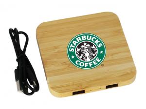 Werbeartikel Bambus-Ladestationen