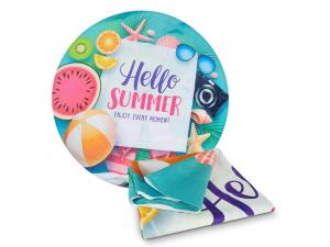 Werbeartikel Vibrierende runde Strandt&uuml;cher in Vollfarbe (1500mm)