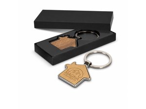 Promotional Schl&uuml;sselanh&auml;nger aus Metall in Hausform mit Geschenkbox