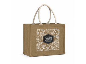 Promotional Trendige Tote Bags aus St&auml;rke mit nat&uuml;rlichen Jutegriffen