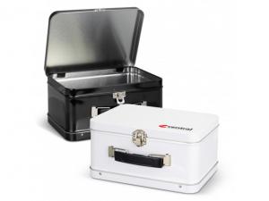 Werbeartikel Retro-Lunchboxen aus Blech mit Tragegriff (800ml)