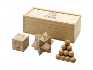 Werbeartikel 3-in-1-Holzpuzzle-Sets