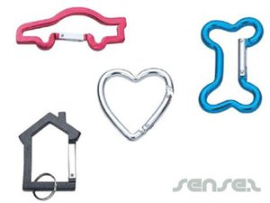 Promotional shaped carabiner keyrings