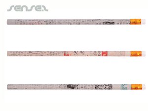 Promotional Werbe Recycled Zeitung Bleistift mit Radiergummi