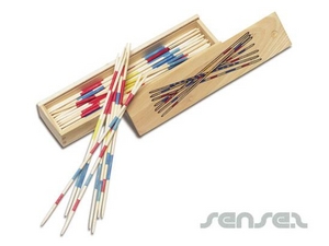 Werbeartikel Mikado Spiele in Holzkisten