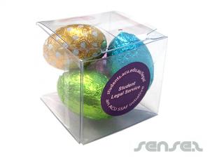 Werbeartikel Mini Clear Box with 4 Eggs (30g)