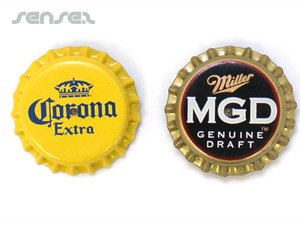 Promotional blinking bottlecap badge