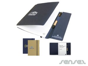 Promotional Recycled Tucker Notebook &amp; Pen Sets (A5)