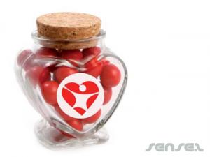 Werbeartikel Heart Candy Jars (80g)